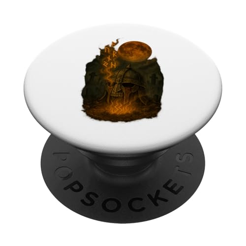 Wikinger Halloween Design mit verfluchtem Helm und Runen PopSockets Klebender PopGrip Wikinger Halloween Design mit verfluchtem Helm und Runen PopSockets Klebender PopGrip von Viking Collection by C.B.L