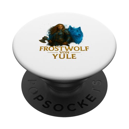 Wikinger Weihnachtsdesign Frostwolf von Yule PopSockets Klebender PopGrip von Viking Collection by C.B.L
