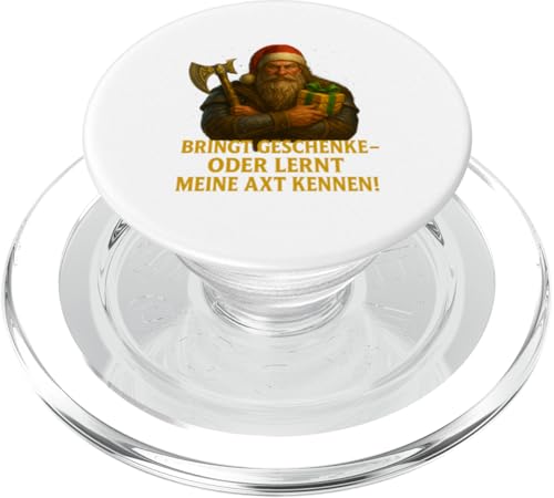 Wikinger Weihnachtsmann mit Axt Geschenk Design PopSockets PopGrip für MagSafe von Viking Collection by C.B.L