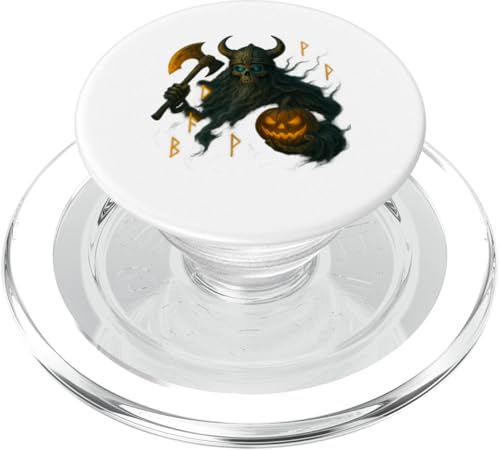 Wikinger mit Kürbis und Axt Halloween Design PopSockets PopGrip für MagSafe von Viking Collection by C.B.L