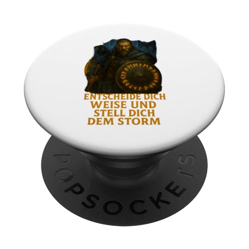 Wikinger mit Schild, Rabe und Sturmwolf PopSockets Klebender PopGrip Wikinger mit Schild, Rabe und Sturmwolf PopSockets Klebender PopGrip von Viking Collection by C.B.L