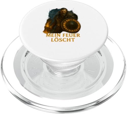 Wikinger mit Schild, Wolf und Rabe im Feuersturm PopSockets PopGrip für MagSafe von Viking Collection by C.B.L