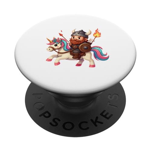 Wikinger Reiten Noble Einhorn Jungen Mädchen Männer Frauen Kinder Erwachsene PopSockets Klebender PopGrip von Viking Riding A Unicorn Rainbow Shop