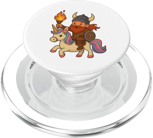Wikinger reitendes heldenhaftes Einhorn Jungen Mädchen Männer Frauen Kinder Erwachsene PopSockets PopGrip für MagSafe von Viking Riding A Unicorn Rainbow Shop