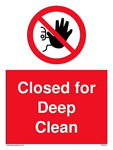 5 Stück – Closed for Deep Clean Schild – 150 x 200 mm – A5P von Viking Signs
