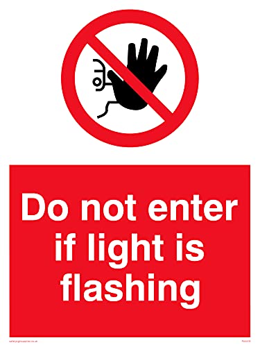 5 Stück – Do Not Enter If Light Is Flashing Schild – 150 x 200 mm – A5P von Viking Signs