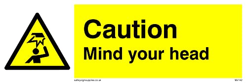 5 Stück – Mind Your Head Schild – 150 x 50 mm – L15 von Viking Signs