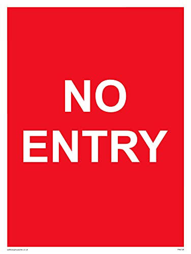 5 Stück – No Entry roter Hintergrund weißer Text – 150 x 200 mm – A5P von Viking Signs