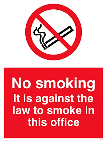 5 Stück – No Smoking In This Office Schild – 150 x 200 mm – A5P von Viking Signs