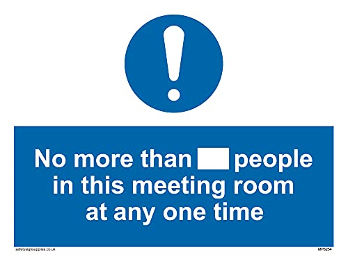 5 Stück – No more than xxx people in this meeting room at any one time Schild – 200 x 150 mm – A5L von Viking Signs