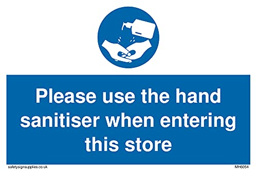 5 Stück – Please use the hand sanitizer when entering this store Schild – 150 x 100 mm – A6L 5 Stück – Please use the hand sanitizer when entering this store Schild – 150 x 100 mm – A6L von Viking Signs