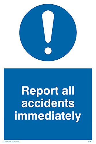 5 Stück – Report All Accidents Soantly Schild – 100 x 150 mm – A6P von Viking Signs