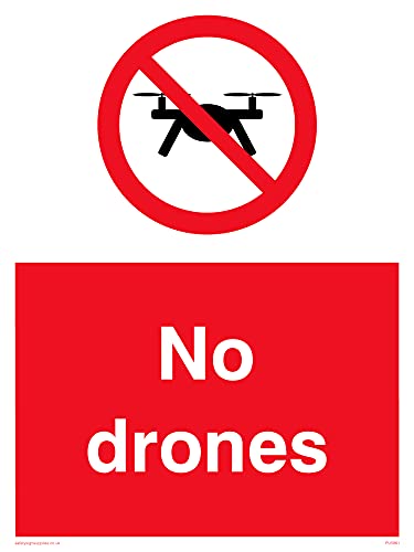 5 Stück – Verbotszeichen „No Drones with Drone with Drone Verbotssymbol – 150 x 200 mm – A5P von Viking Signs