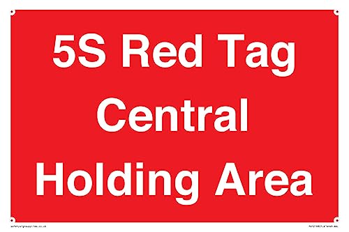 5S Schild mit Aufschrift "Central Holding Area", 300 x 200 mm, A4L, Rot von Viking Signs