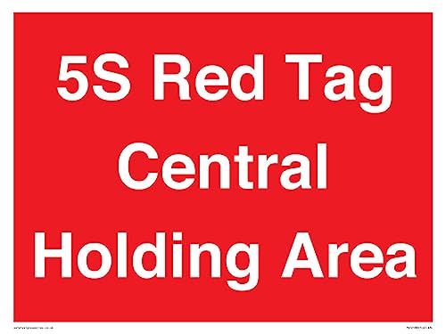 5S Schild mit Aufschrift "Central Holding Area", 400 x 300 mm, A3L, Rot von Viking Signs