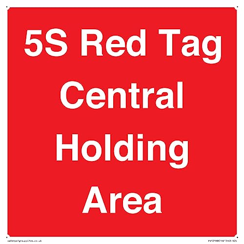 5S Schild mit Aufschrift "Central Holding Area", Rot, 200 x 200 mm, S20 von Viking Signs