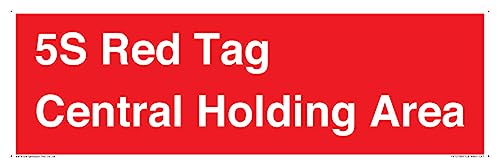 5S Schild mit Aufschrift "Central Holding Area", Rot, 450 x 150 mm, L41 von Viking Signs