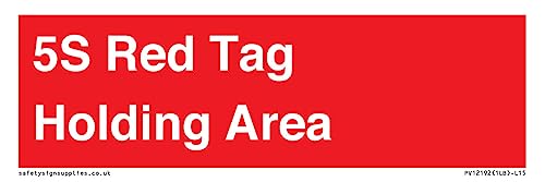 5S Schild mit Aufschrift "Holding Area", Rot, 150 x 50 mm, L15 von Viking Signs