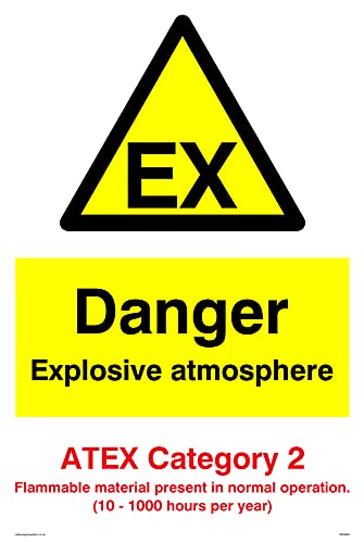 A6P Schild mit Aufschrift"Danger Explosive Atmosphere", Kategorie 2, 100 x 150 mm, 5 Stück von Viking Signs