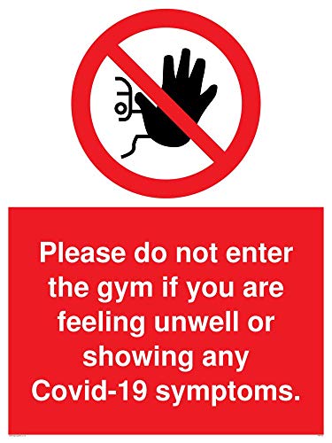 Bitte gehen Sie nicht ins Fitnessstudio ein, wenn Sie sich unwohl fühlen oder Covid-19 Symptome zeigen. von Viking Signs