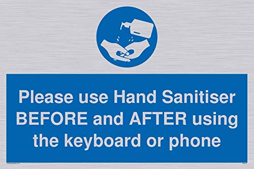 Bitte verwenden Sie das Händedesinfektionsmittel vor und nach der Verwendung der Tastatur oder des Telefons. von Viking Signs