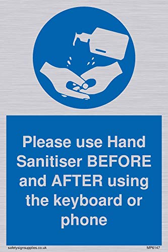 Bitte verwenden Sie die Handdesinfektionsmittel vor und nach der Verwendung der Tastatur oder des Telefons von Viking Signs