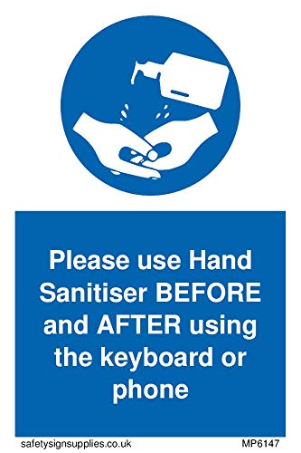 Bitte verwenden Sie die Handdesinfektionsmittel vor und nach der Verwendung der Tastatur oder des Telefons von Viking Signs