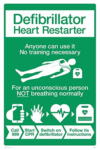 Defibrillator Poster BHF, Englische Version von Viking Signs