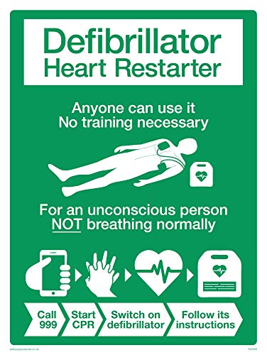 Defibrillator Poster BHF von Viking Signs