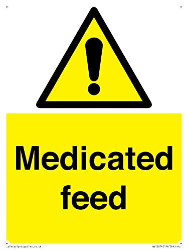 Medicated Feed Schild – 150 x 200 mm – A5P von Viking Signs