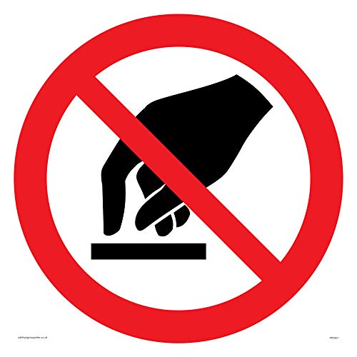 „No Touching“-Symbol-Schild – Vinyl/Aufkleber von Viking Signs