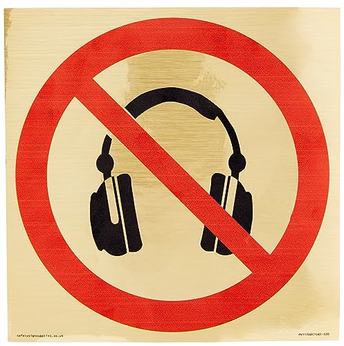 P917 Prohibition: No headphones Schild – 200 x 200 mm – S20 von Viking Signs
