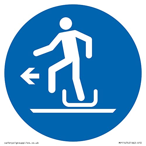 Pflicht: Alighting from toboggan to the left Schild – 100 x 100 mm – S10 von Viking Signs