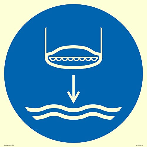 Pflicht: Lower Rettungsboot to the water in Start-Sequenz, 600 x 600 mm, S60 von Viking Signs
