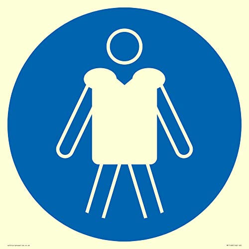 S40 Schild mit englischer Aufschrift "Wear personal flotation devices", 400 x 400 mm S40 Schild mit englischer Aufschrift "Wear personal flotation devices", 400 x 400 mm von Viking Signs