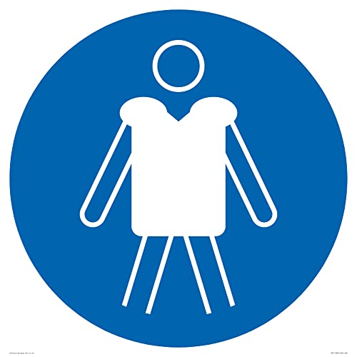 S60 Schild mit Aufschrift "Wear personal flotation devices", 600 x 600 mm von Viking Signs