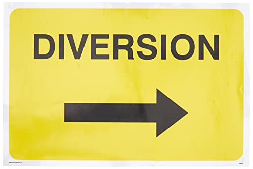Viking Signs Schild Pfeil rechts Vinyl/Aufkleber minimalistisch gelb Wandmontage Richtungsweiser Warnschild von Viking Signs