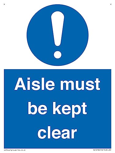Schild "Aisle Must Be Kept Clear", 150 x 200 mm, A5P von Viking Signs