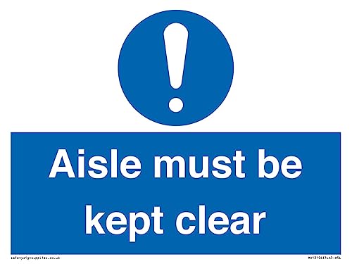 Schild "Aisle Must Be Kept Clear", 200 x 150 mm, A5L von Viking Signs