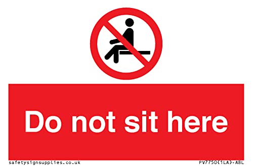 Schild "Do not sit here", 75 x 50 mm, A8L von Viking Signs