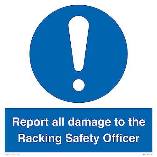 Schild "Report all damage to the Racking Safety Officer" – 400 x 400 mm – S40 von Viking Signs