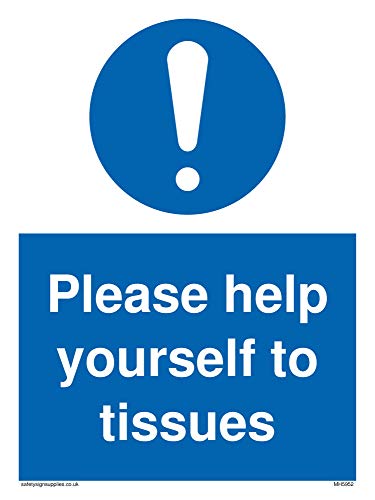 Schild mit Aufschrift „Please help yourself to tissues“, Vinyl von Viking Signs