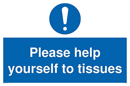 Schild mit Aufschrift „Please help yourself to tissues“, Vinyl von Viking Signs