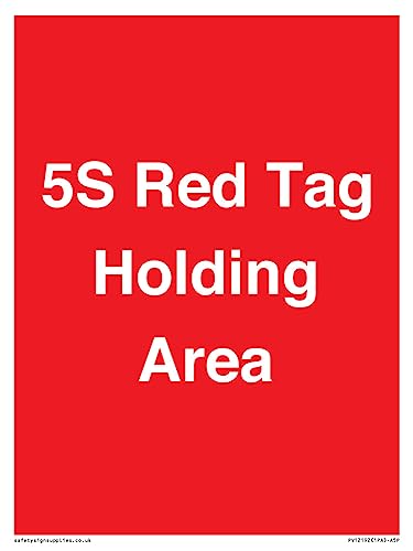 Schild mit Aufschrift "5S Holding Area", 150 x 200 mm, A5P, Rot von Viking Signs