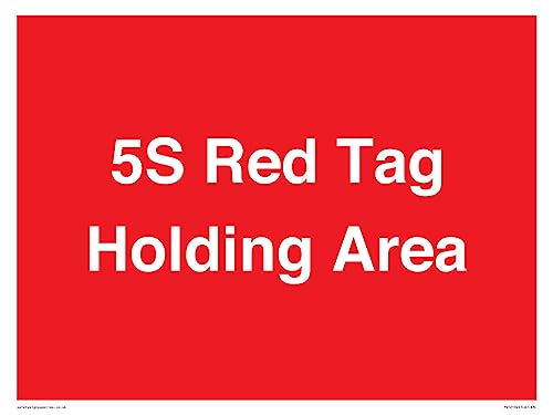 Schild mit Aufschrift "5S Holding Area", 400 x 300 mm, A3L, Rot von Viking Signs