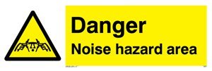 Schild mit Aufschrift "Danger Noise Hazard Area". von Viking Signs