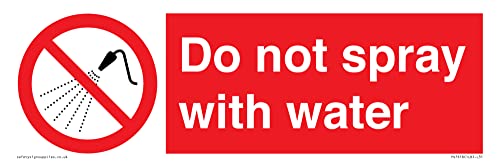 Schild mit Aufschrift"Do not spray with water", 300 x 100 mm, L31 von Viking Signs