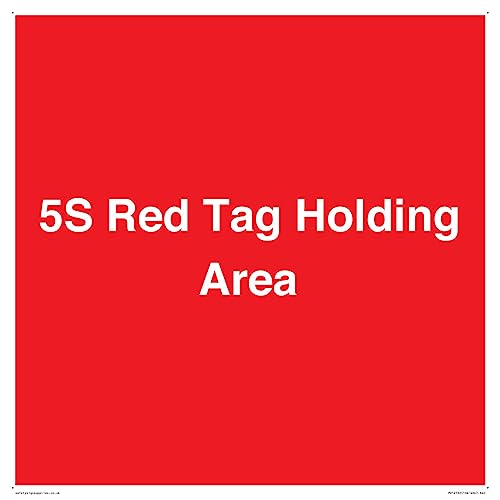 Schild mit Aufschrift "Holding Area", 400 x 400 mm, S40, Rot von Viking Signs