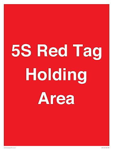 Schild mit Aufschrift "Holding Area", Rot, 300 x 400 mm, A3P von Viking Signs