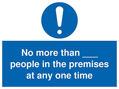 Schild mit Aufschrift "No more than___ people in the premises at any one time", Kunststoff, starr, 3 mm von Viking Signs